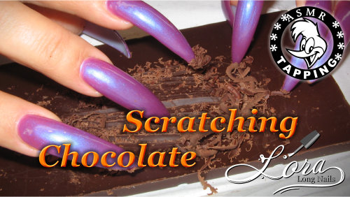 SCRATCHING CHOCOLATE (asmr, not talking, sharp long nails)