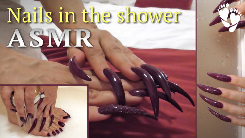 ASMR in the shower ❤️ Scratching with Long nails ❤️ My rings