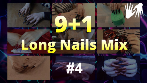 🙌 9+1 Long Nails Mix 🎬 Black stiletto nails