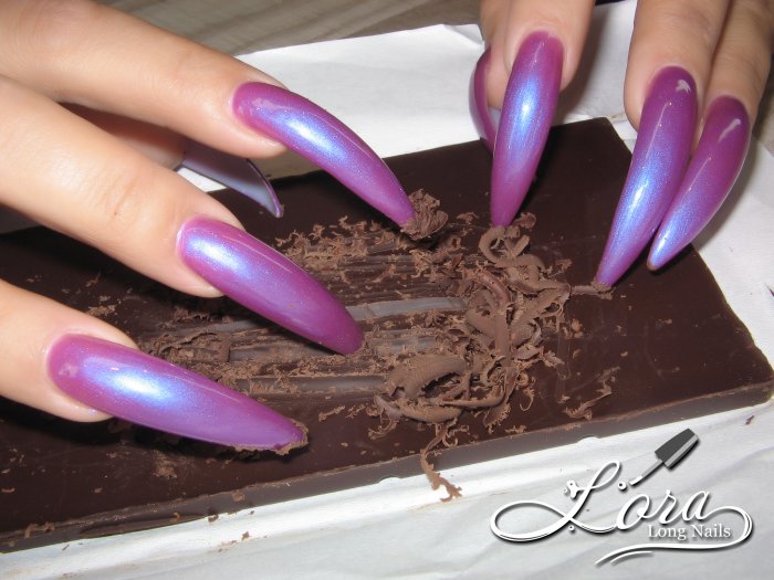 Photo session for video of long nails and chocolates (archive 19.09.2018)