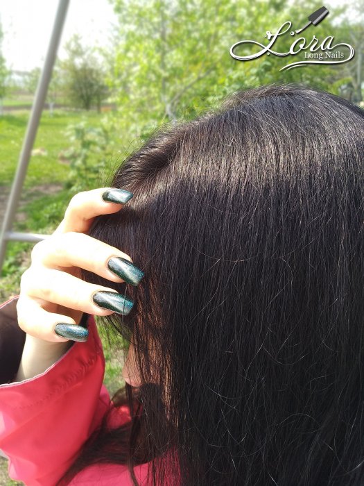 Long green nails in nature (archive 04.05.2020)