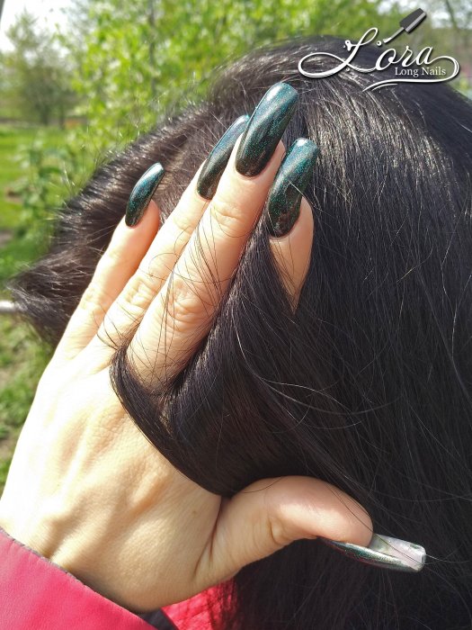 Long green nails in nature (archive 04.05.2020)