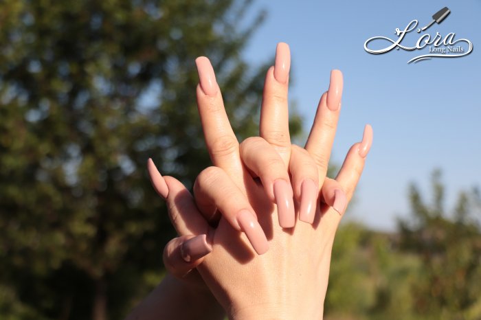 Summer photo shoot of a new body manicure on my long nails