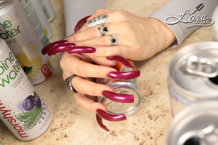 Photoshoot 🔊 ASMR Crusher Iron CAN 😋 LONG NAILS
