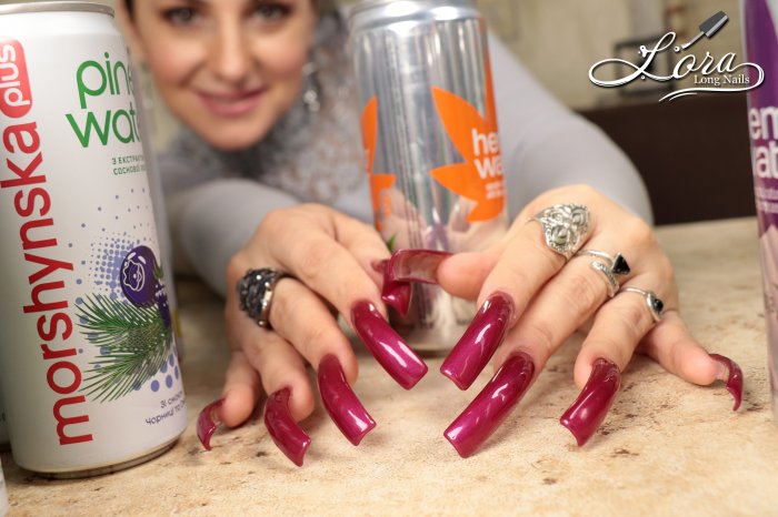 Photoshoot 🔊 ASMR Crusher Iron CAN 😋 LONG NAILS