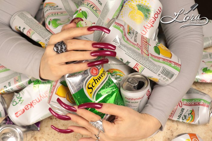 Photoshoot 🔊 ASMR Crusher Iron CAN 😋 LONG NAILS
