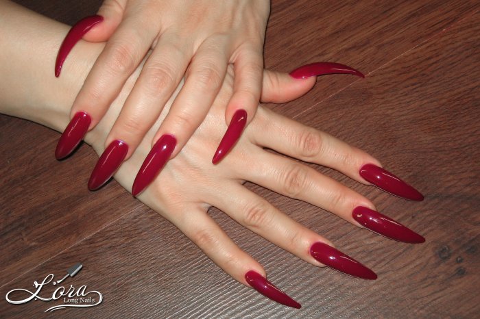 Red stiletto sharp nails ⭕ archive (28.10.2018) 