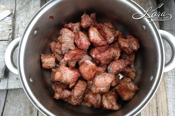 LONG NAILS FRENCH 🥙 Cooking spring shashlik (kebab)