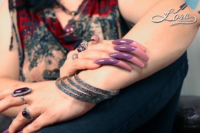 😲 Very Long Nails - French Design 💅
