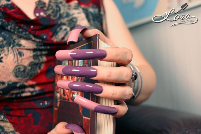 😲 Very Long Nails - French Design 💅