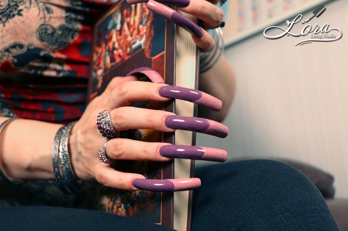 😲 Very Long Nails - French Design 💅