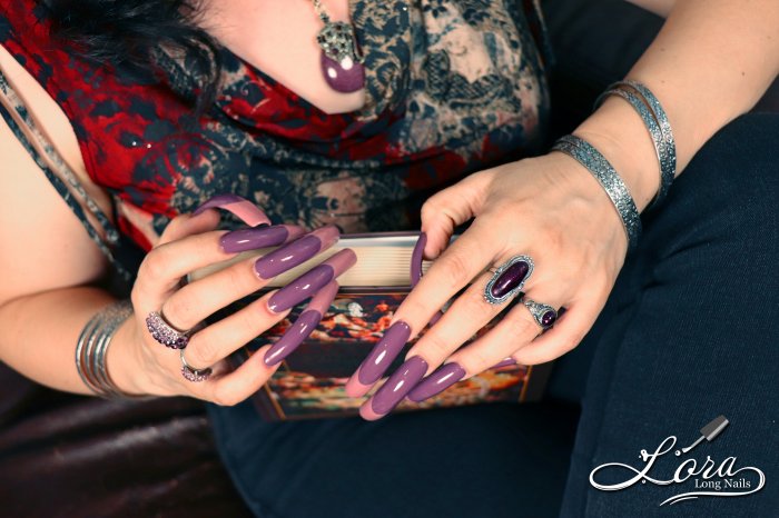 😲 Very Long Nails - French Design 💅