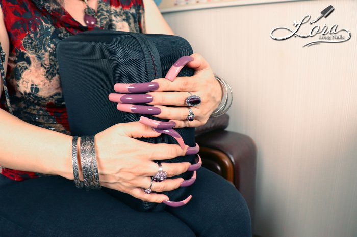 😲 Very Long Nails - French Design 💅