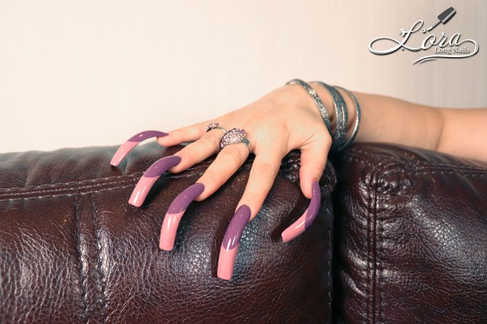 😲 Very Long Nails - French Design 💅