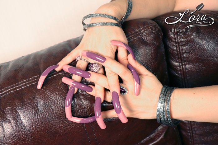 😲 Very Long Nails - French Design 💅