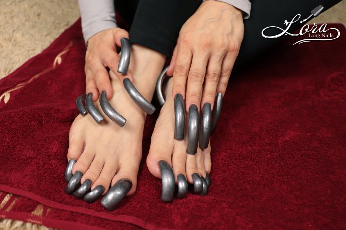 Long SILVER Toenails & SOLES