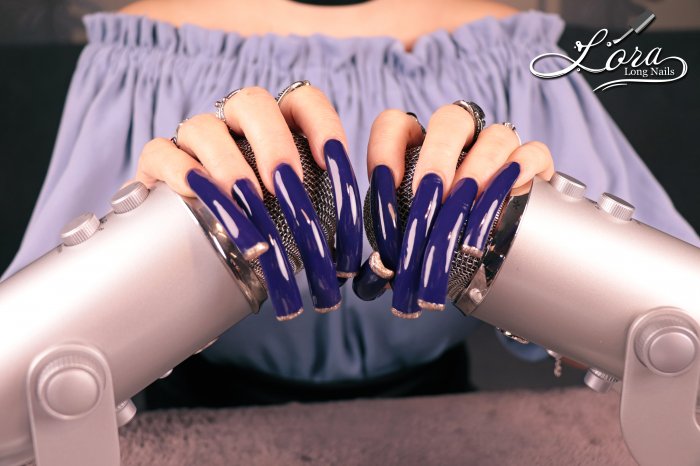 Photo to video with tapping and long blue nails
