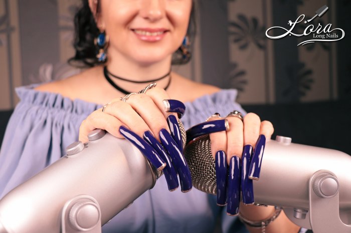 Photo to video with tapping and long blue nails