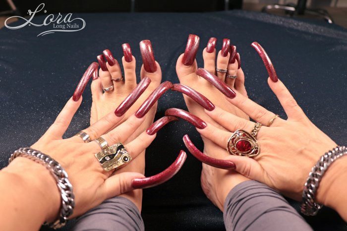 Photoshoot "20 beautiful LONG NAILS 👁️👁️ Cat eyes nail design"