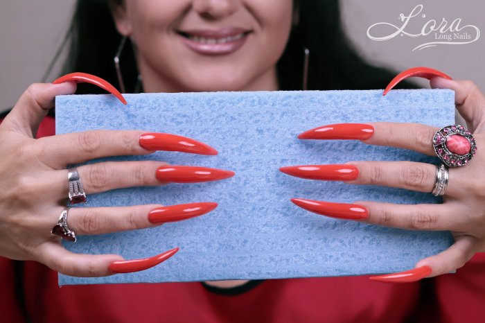 Photo shoot 😶‍🌫️ Styrofoam ASMR - red long nails, rings and bracelets