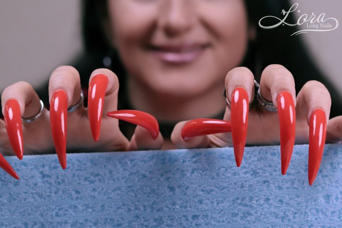 Photo shoot 😶‍🌫️ Styrofoam ASMR - red long nails, rings and bracelets