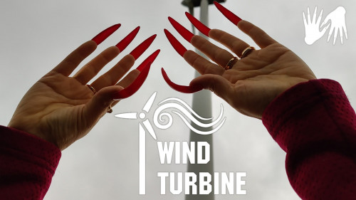Wind TURBINE 🌬️Long Red Nails