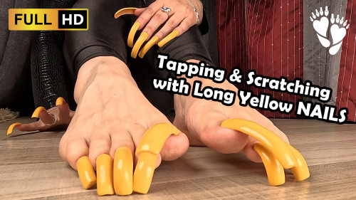 Tapping & Scratching with Long Yellow NAILS