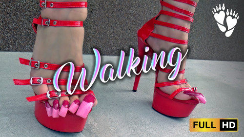Walking in High Red Heels