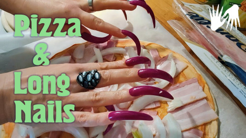 Cooking 🍕 PIZZA with very LONG NAILS