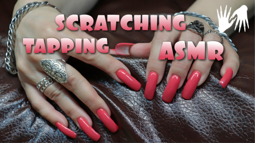 ASMR leather scratching and tapping 💍 Long nails