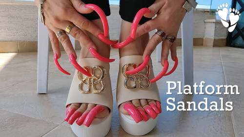 PART 2 - Seaside Serenity: Red Nails, Leggings, and Platform Sandals