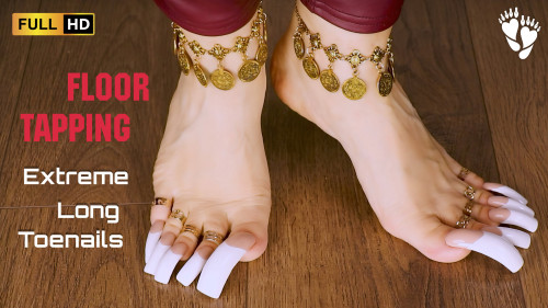 👣 Extreme Long Toenails Floor Tapping ASMR | Wooden Floor Sounds