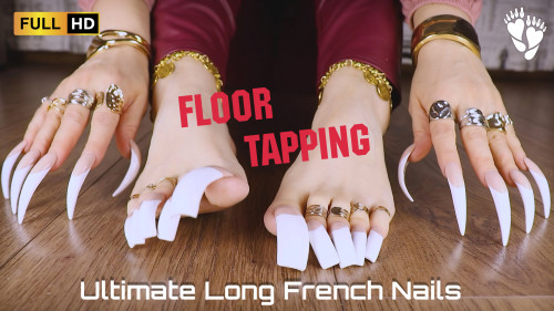 💅👣 Ultimate Long French Nails & Toenails Floor Tapping ASMR