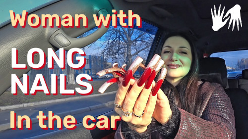 Travel around  Kiev by car 🚗 Woman with long nails