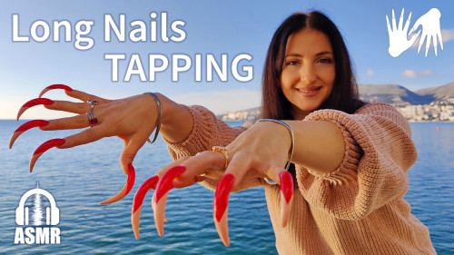 ASMR long nails tapping near the sea