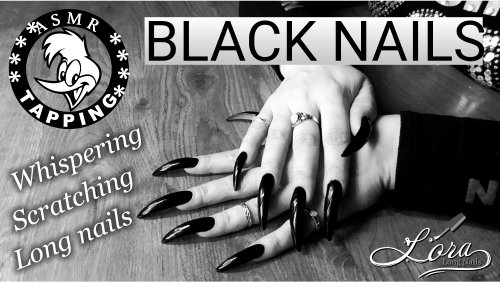 ASMR Long BLACK nails scratch & tapping (whispering)