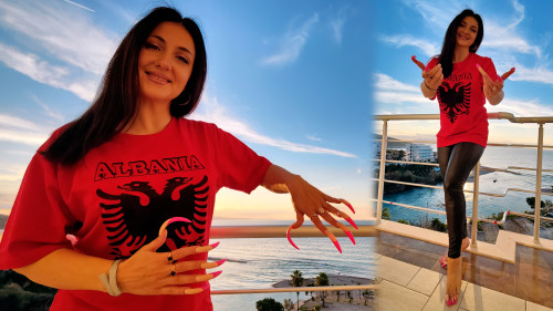 PHOTOSESSION - Long French NAILS at Sunset 🌅 Albanian vacation