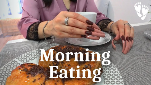 MORNING EATING ☕ Long Nails