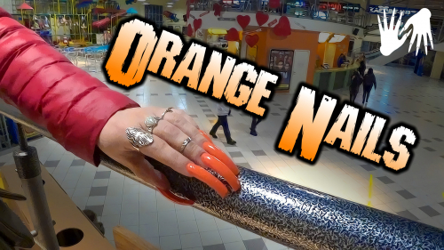 Orange long nails 🍊 PUBLIC PLACE