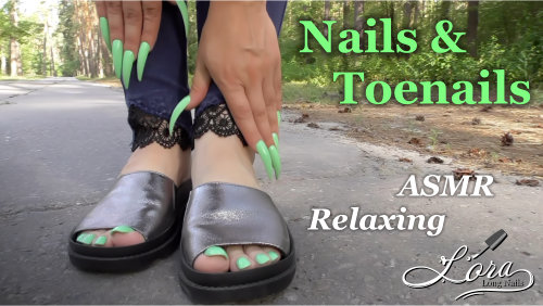 Long Nails & Toenails | Forest walking (asmr, relaxing)