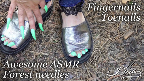 Awesome ASMR Forest needles (long toenails, long nails)