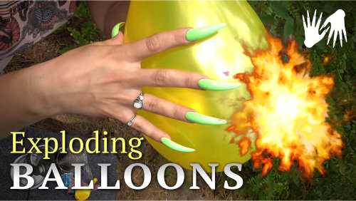 Exploding BALLOONS (asmr, forest, long nails)