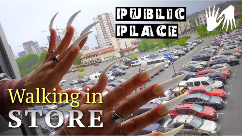 Walking in STORE (public place, no talking, tapping, scratching)