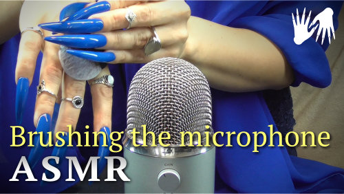 ASMR Brushing the microphone (long nails)