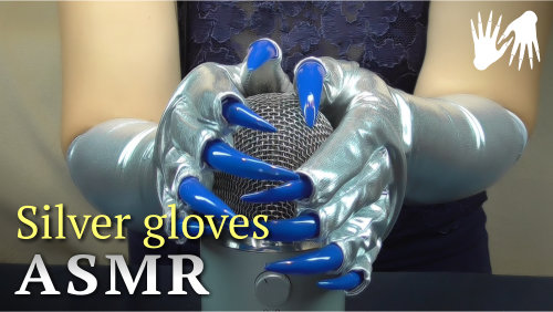 ASMR Silver gloves and microphone (scratching, tapping, relax)