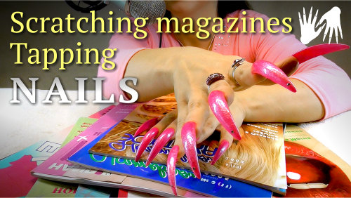 Tapping and scratching magazines 🎧 ASMR talking | How to do with Long nails