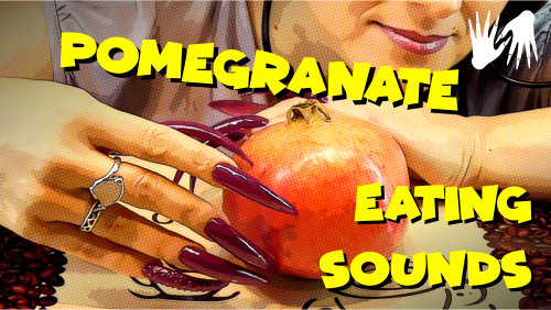 How to peel pomegranate 👄 Eating sounds 🎵 Tapping, scratching 👋 Long nails