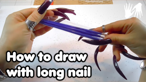 How to draw with long nail 🎧 ASMR sounds