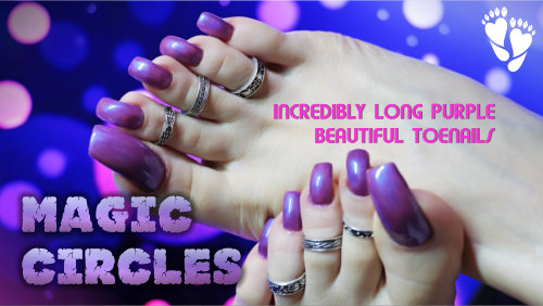 Magic circles ⚡ Long toenails and rings 💍 Tapping toenails