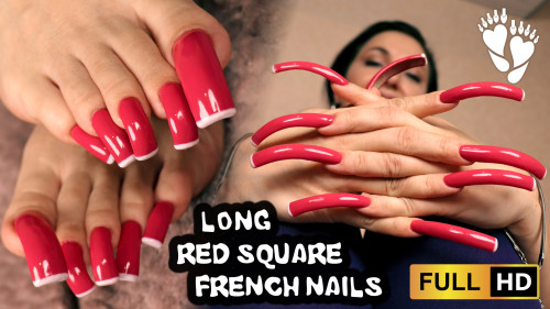 Long RED Square NAILS - slideshow